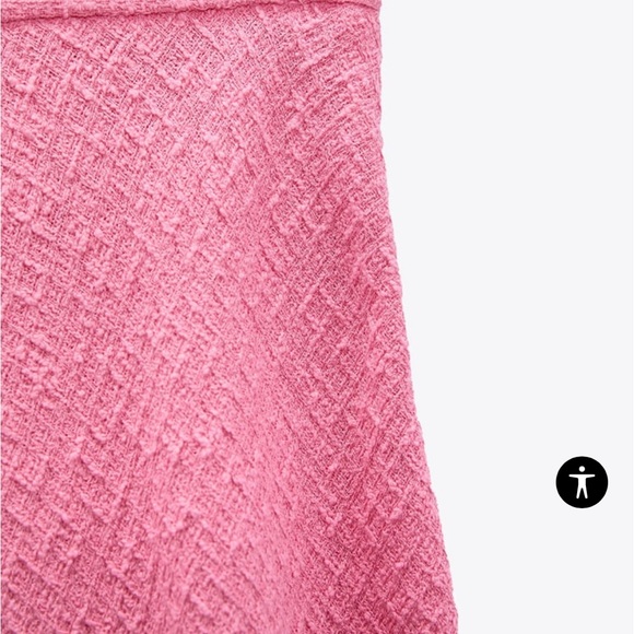 Pink tweed textured zara crop top and flare skirt - Picture 8 of 13